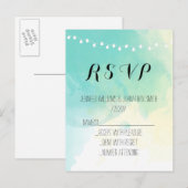 Nautische waterverf RSVP-kaarten Uitnodiging Briefkaart (Voorkant / Achterkant)