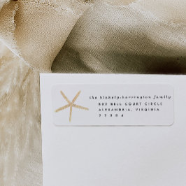 Nautische Waterverf Starfish retouradreslabels Etiket