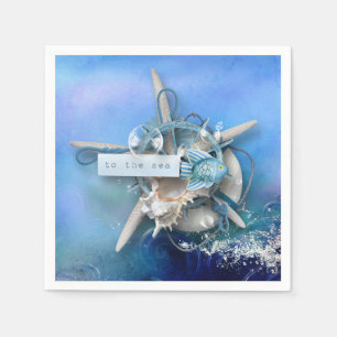 nautische Waterverf van het Zee Servet