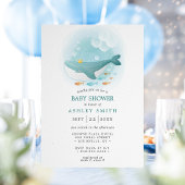 Nautische Waterverf Whale Prince Baby shower Kaart