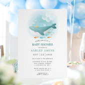 Nautische Waterverf Whale Prince Baby shower Kaart