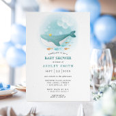 Nautische Waterverf Whale Prince Baby shower Kaart