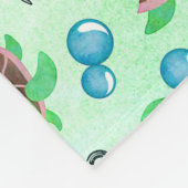 Nautische Waterverf Zee Schildpad Ankers & Bubbels Fleece Deken (Hoek)