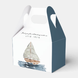 Nautische Waterverf zeilboot Baby shower Dank u Bedankdoosjes