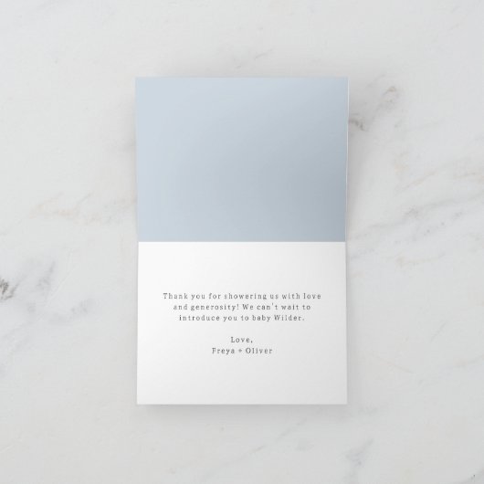 Nautische Waterverf zeilboot Baby shower Dank u Bedankkaart (Binnen)