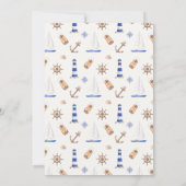 nautische Waterverf zeilboot jongen Baby shower Kaart (Achterkant)