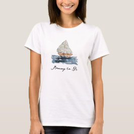 Nautische Waterverf Zeilboot Mama-to-Be T-shirt