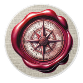 Nautische Wax Stamp Afbeelding Strand Lade Knoppen