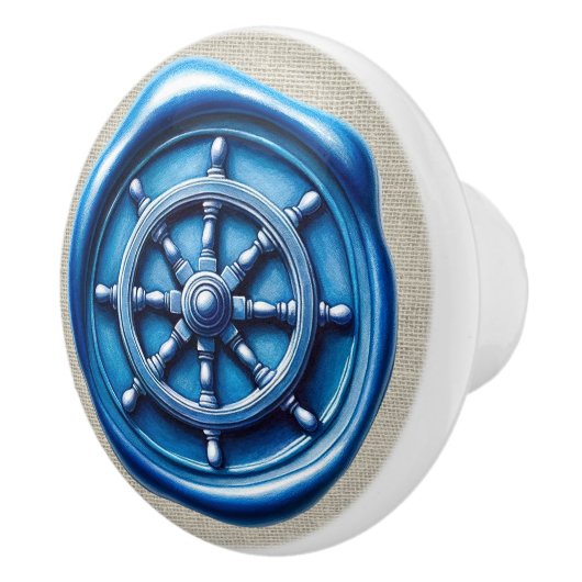 Nautische Wax Stamp Afbeelding Strand Lade Knoppen (Rechts)