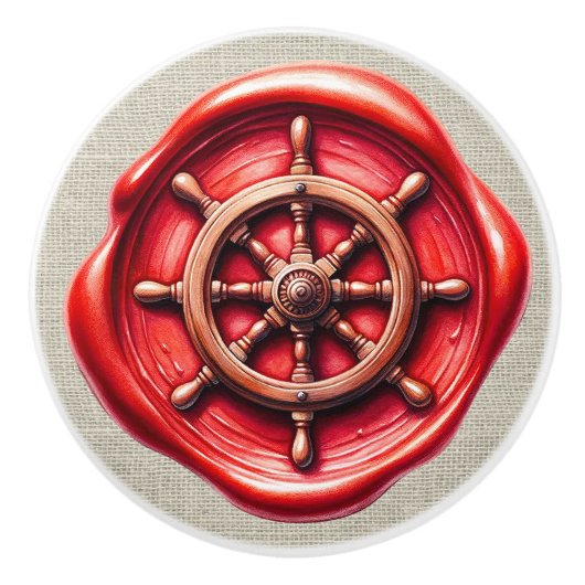 Nautische Wax Stamp Afbeelding Strand Lade Knoppen (Voorkant)