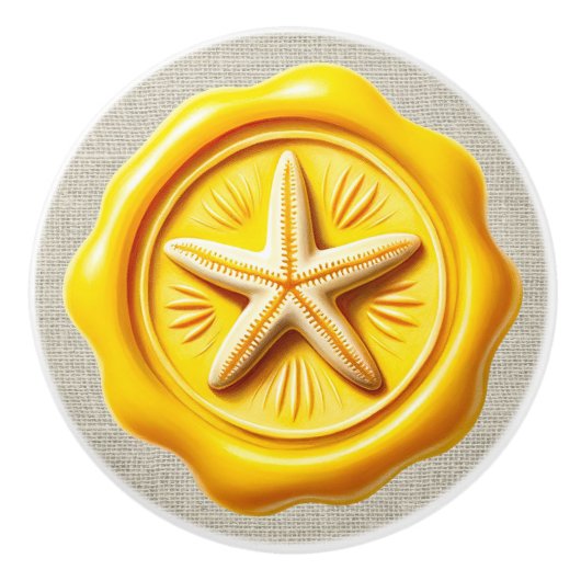 Nautische Wax Stamp Afbeelding Strand Lade Knoppen (Voorkant)