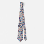 Nautische Wedding Beach Zee Shell Floral Navy Blue Stropdas (Voorkant)