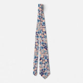 Nautische Wedding Beach Zee Shell Floral Navy Blue Stropdas (Achterkant)
