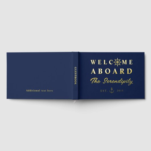 Nautische Welkom Aan Boord Voeg Naam Toe Boot Gastenboek (Volledig)