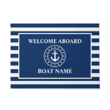 Nautische welkom anker touw sterren blauw gestreep