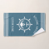 Nautische Welkom kapitein Boot Anker Marine Blue Bad Handdoek (Handdoek)