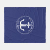 Nautische witte anker familienaam fleece deken (Voorkant (Horizontaal))