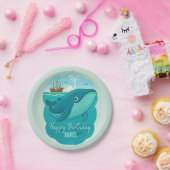 Nautische Zee Cartoon Walvis Papieren Bordje (Feest)