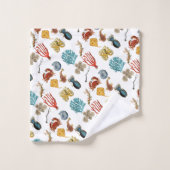 nautische zee koraalmonsters patroon verouderd bad handdoek (Wasdoekje)