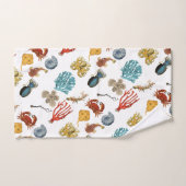nautische zee koraalmonsters patroon verouderd bad handdoek (Handdoek)