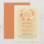 nautische zee krans strand bruids douche uitnodigi kaart (Voorkant / Achterkant)