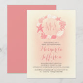 nautische zee krans strand bruids douche uitnodigi kaart (Voorkant / Achterkant)