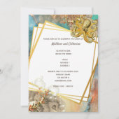 Nautische zee rif octopus aquarel zeeleven kaart (Voorkant)