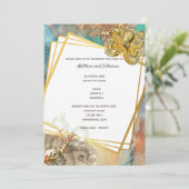 Nautische zee rif octopus aquarel zeeleven kaart (Staand voorkant)