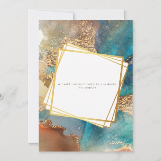 Nautische zee rif octopus aquarel zeeleven kaart (Achterkant)