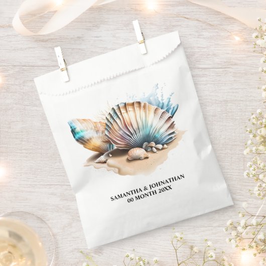 Nautische zee schelpen 3D strand zand zee Bedankzakje (Geknipt)