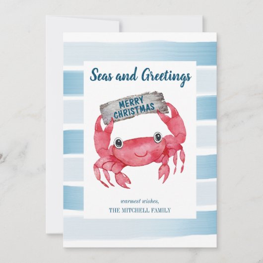 Nautische Zeeen en groeten met kerst van de luiaar Feestdagenkaart (Voorkant)