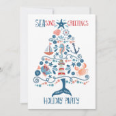 Nautische Zeeen Kustkerstfeest Kaart (Voorkant)