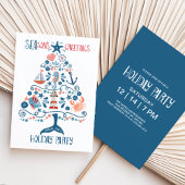 Nautische Zeeen Kustkerstfeest Kaart