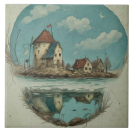 Nautische Zeegezichten Olieverfschilderij No16 Tegeltje