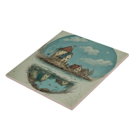 Nautische Zeegezichten Olieverfschilderij No16 Tegeltje (Zijkant)