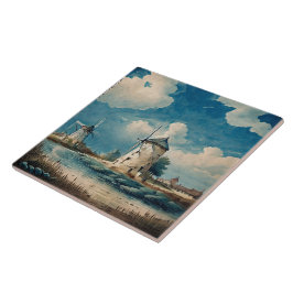 Nautische Zeegezichten Olieverfschilderij No4 Tegeltje