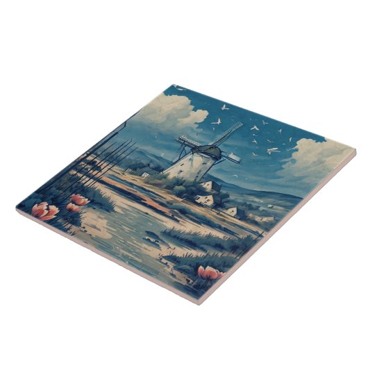 Nautische Zeegezichten Olieverfschilderij No6 Tegeltje (Zijkant)