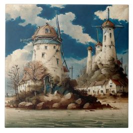 Nautische Zeegezichten Olieverfschilderij No8 Tegeltje