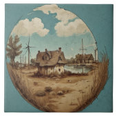 Nautische Zeegezichten Olieverfschilderij No9 Tegeltje (Voorkant)