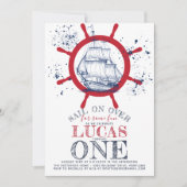 Nautische zeeman eerste verjaardag kaart (Voorkant)