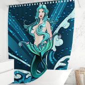 nautische zeemeerminillustratie douchegordijn