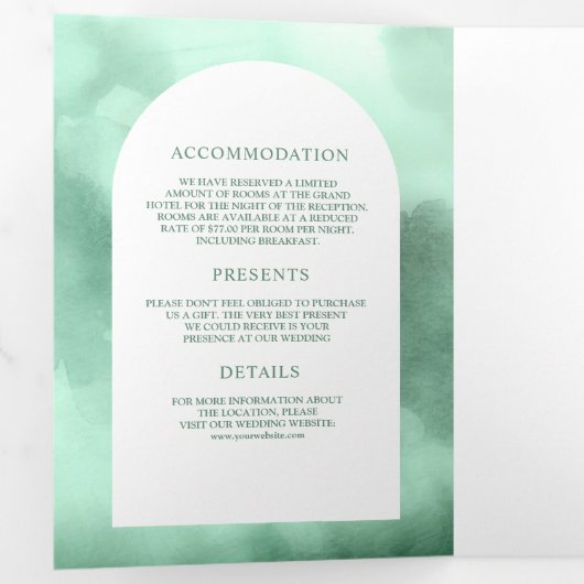 Nautische zeepaardboog Alles in één zeepaardbruilo Drieluik Uitnodiging (Binnenzijde eerst)