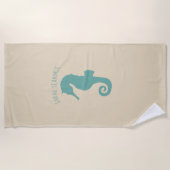Nautische zeepaardje op Zand gepersonaliseerd Strandlaken (Voorkant)