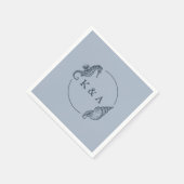 Nautische zeepaardje & Zee Shell bruiloft Monogram Servet (Hoek)