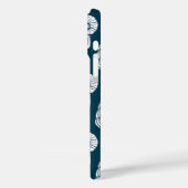 Nautische Zeeschelp Patroon in Wit en Marine Case-Mate iPhone Case (Achterkant / Links)