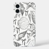 Nautische Zeeschelp Patroon in Wit en Zwart Case-Mate iPhone Case (Achterkant)