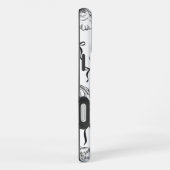 Nautische Zeeschelp Patroon in Wit en Zwart iPhone Hoesje (Rechterkant)