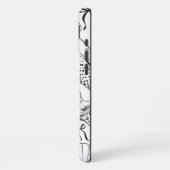 Nautische Zeeschelp Patroon in Wit en Zwart iPhone Hoesje (Linkerkant)