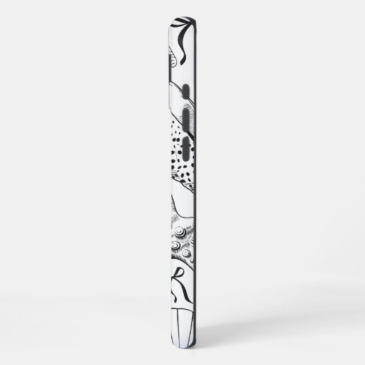 Nautische Zeeschelp Patroon in Wit en Zwart iPhone Hoesje (Linkerkant)