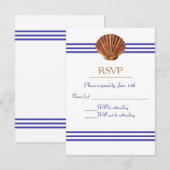 Nautische zeeschelp - RSVP Kaartje (Voorkant / Achterkant)